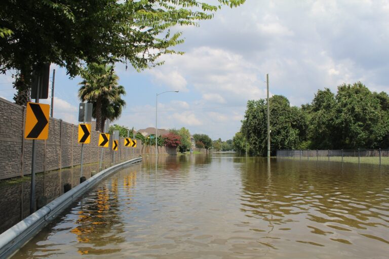 A flooded street following Hurricane Harvey