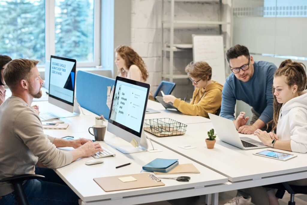 Employees working in an office