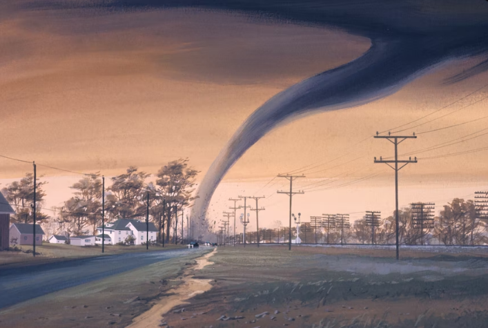 A newly forming tornado in Texas