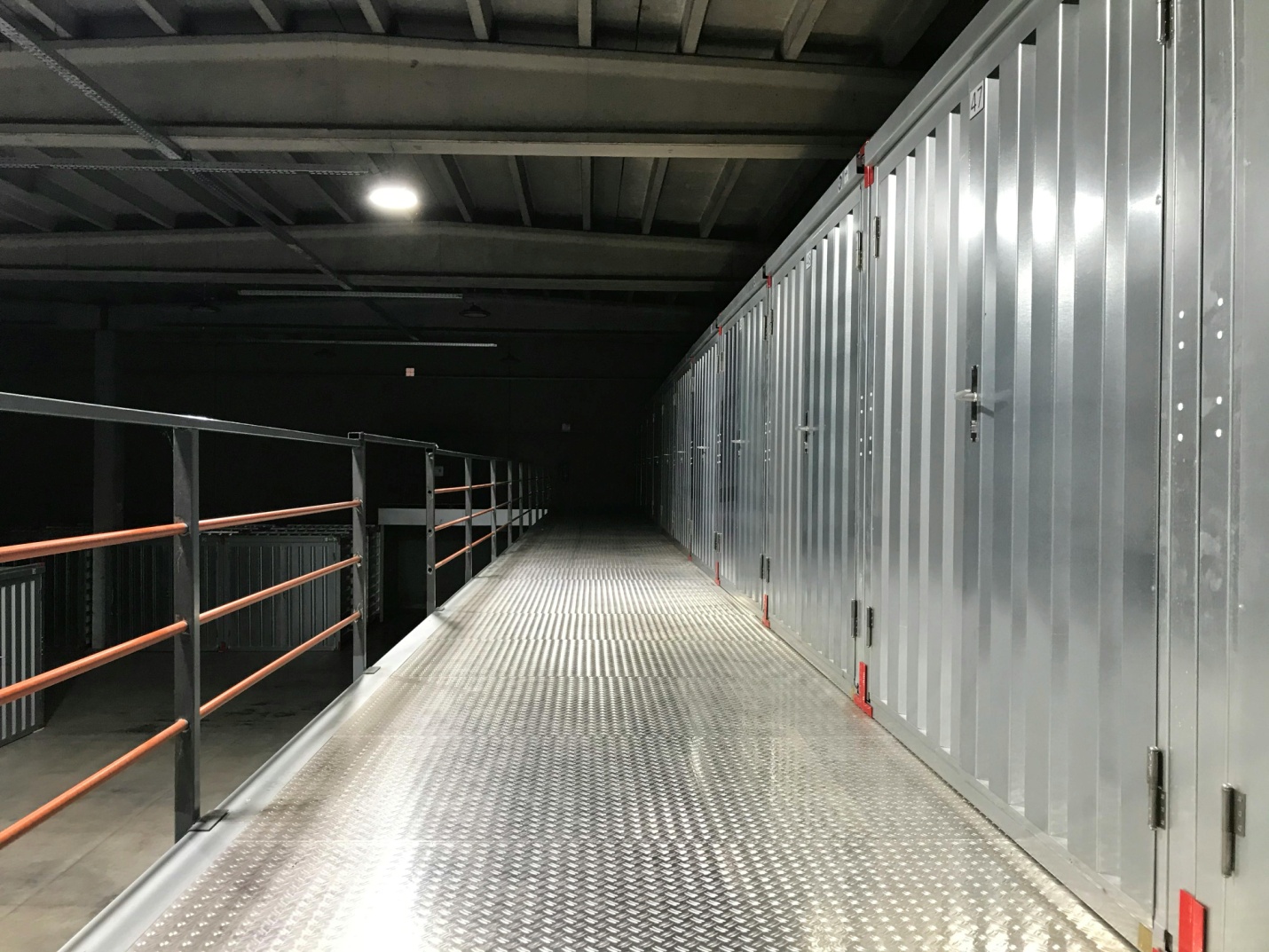 upper floor made of steel, floor and doors