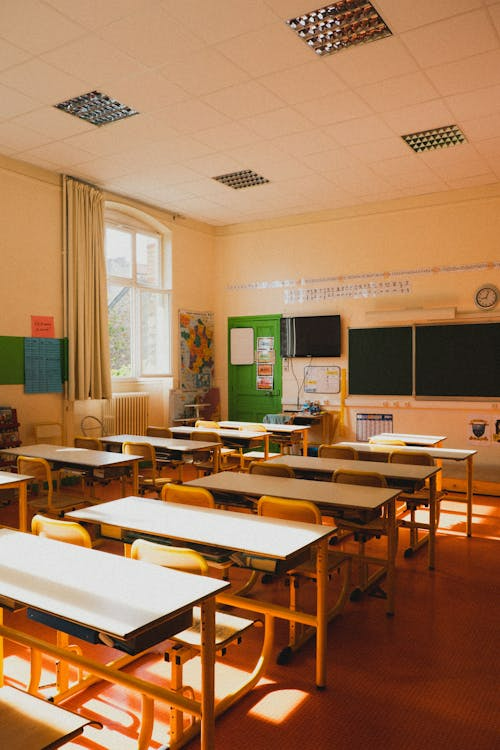 An empty classroom during the day