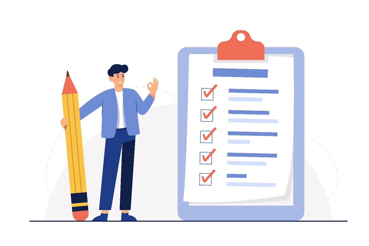 A checklist on a clipboard